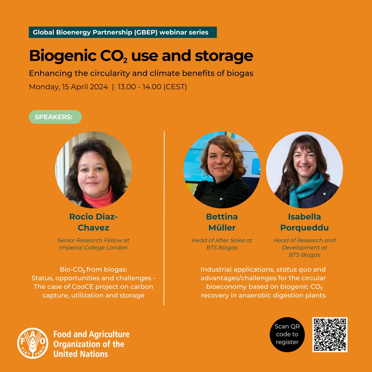 Meet our speakers for next week's webinar on bio-CO2!

Register & learn from industry experts as they delve into the potentials of bio-CO2 produced in the biogas industry for carbon capture, utilization & storage 👇

bit.ly/3vK9594

#ClimateAction #ForNature