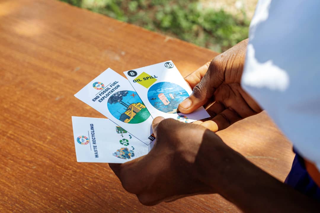 ACRPWestAfrica's tweet photo. Meet @aliyusadiq_gky a CRL passionate about educating and empowering children in #vulnerable communities towards combatting environmental pollution and developed a game named Play Learn and Act Now (PLAN) to inspire #ClimateAction among children.
#ClimateJustice
#TheAfricaWeWant https://t.co/oERP4Q4EeU