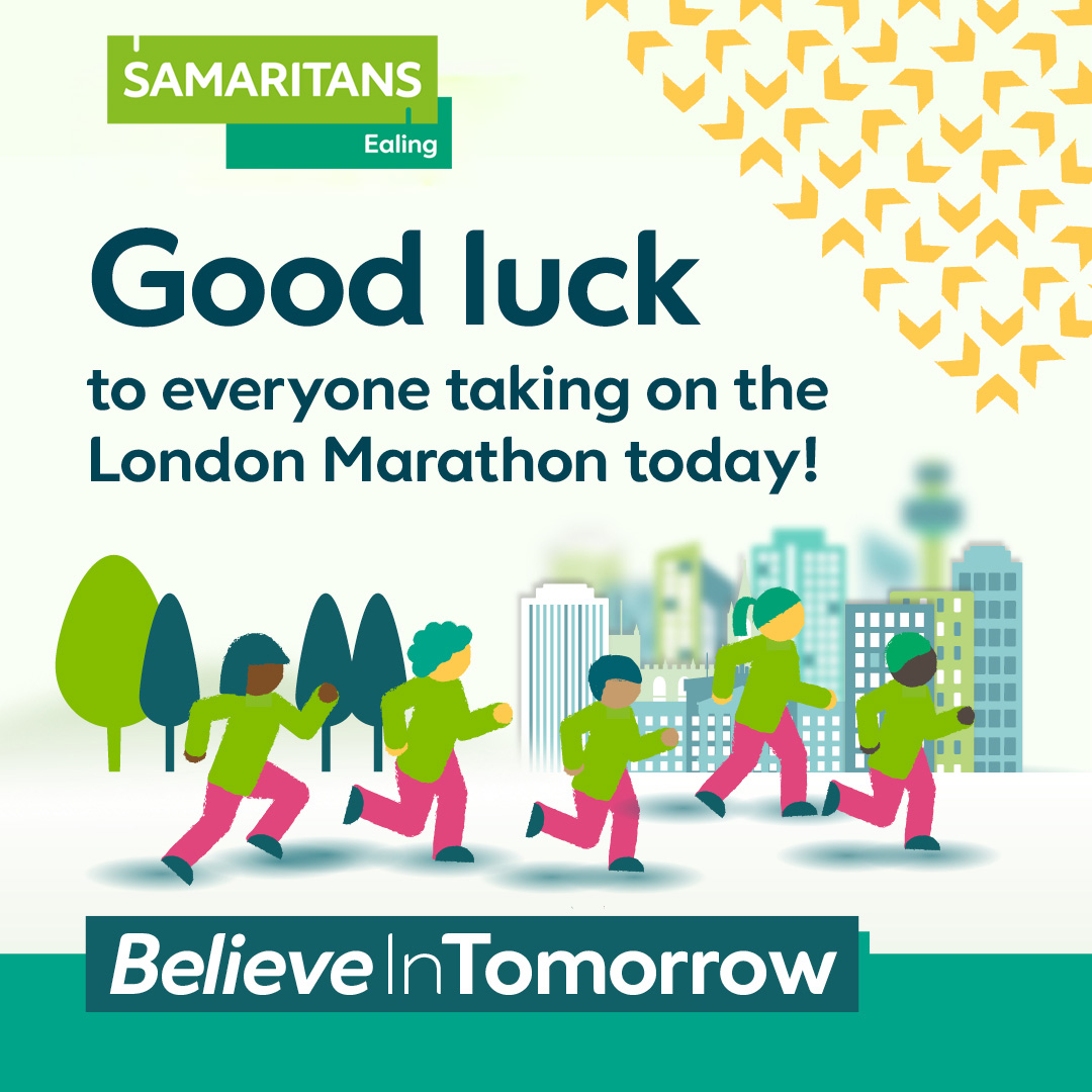 See #ealing #hammersmith and #hounslow @samaritans today at #London #kingscross welcoming @LondonMarathon fans. PS Go all @ealingeagles!