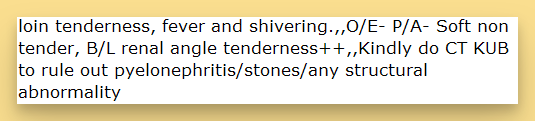 We need to better explain to referrers the capabilities, strengths, and diagnostic accuracy of different studies for different disease processes. 

CT KUB is becoming a "we don't know what's going on, let's just get a CT" study.