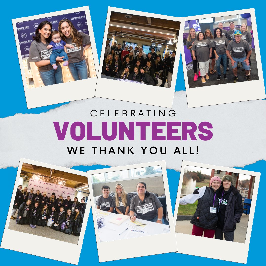 Today we celebrate Volunteer Recognition Day! 👏🏻👏🏻👏🏻
 A heartfelt thank you to all the selfless volunteers who give their time, energy and compassion to One Mission events, campaigns and sit on our committees.  
Thank you for making a difference for kids fighting cancer!