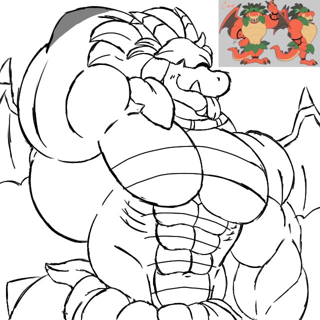 Im drawing a big cute derg for someone i like for his art