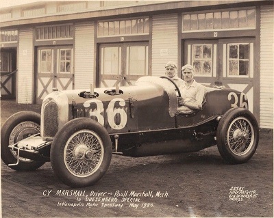 36 days til raceday in Speedway, IN.... the 108th #Indianapolis500 Mile Race. #36 1930 Cy Marshall w/brother Paul as Riding Mechanic. Paul suffered fatal injuries in T3 crash. Cy would not return til 1947 - 17 yrs. #IsItMayYet #Indy500 #IndyCar