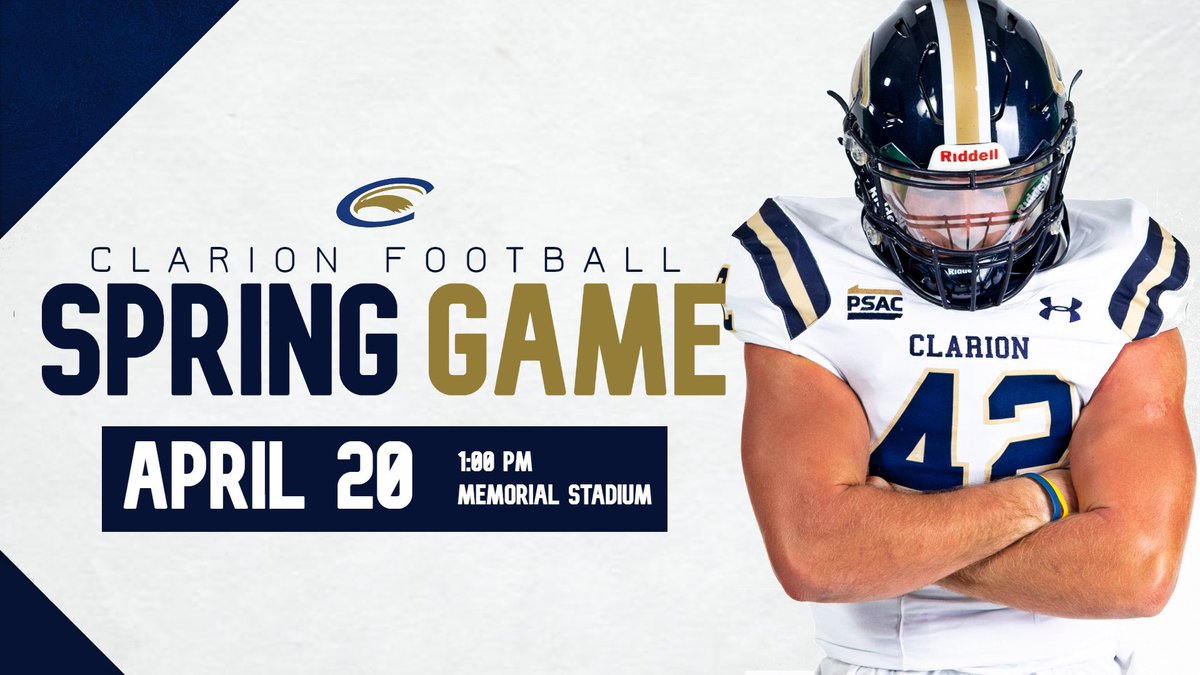 Wake up Clarion, it’s Gameday❕❕ 

⏰ | 1 PM 
🏟️ | Memorial Stadium
📍 | Clarion, PA
⛅️ | Partly Cloudy, 50°F  

#WingsUp  🦅