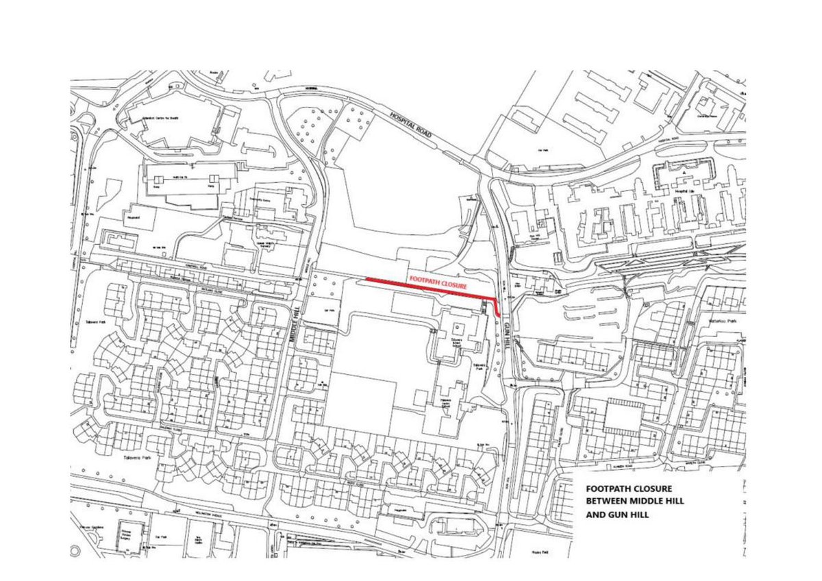 ❗ Reminder❗ Mundy Place - The footpath between Gun Hill and Middle Hill - will be closed on 22nd April for approximately 4 weeks🛑 while we get the area ready for Wellesley's new Community Garden 🌻🌷🌼