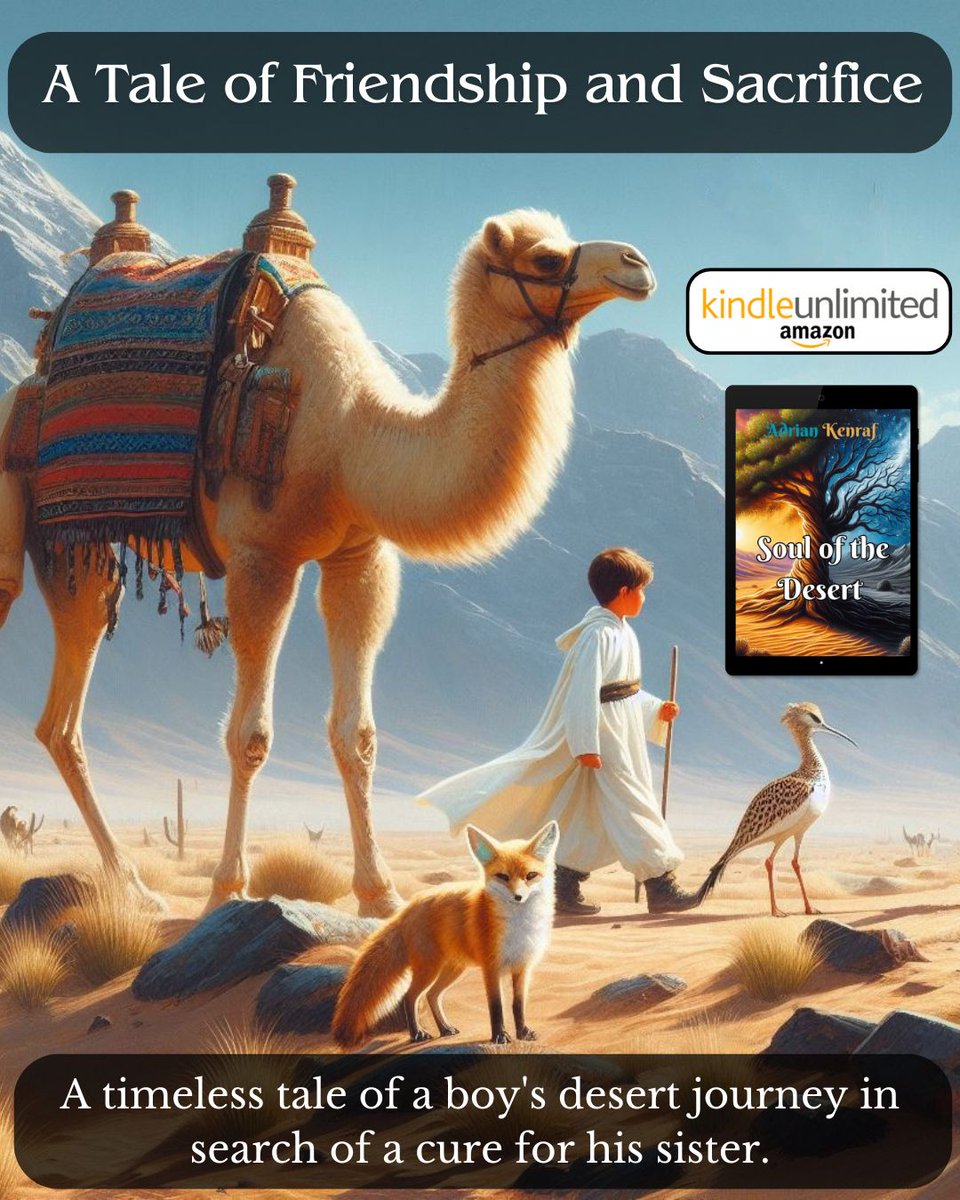 'Soul of the Desert' will entertain your kids while instilling values like friendship, love, courage, and faith. Dive into this captivating tale for an enriching journey they'll cherish as they follow a boy, a camel, a fennec fox, and a bird through their epic desert adventure.