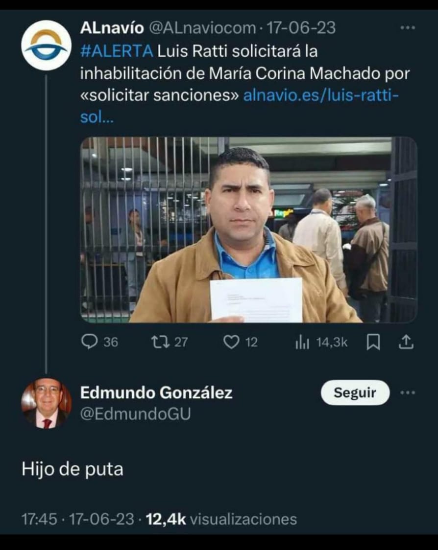 Edmundo González Ya tiene mi voto 👇