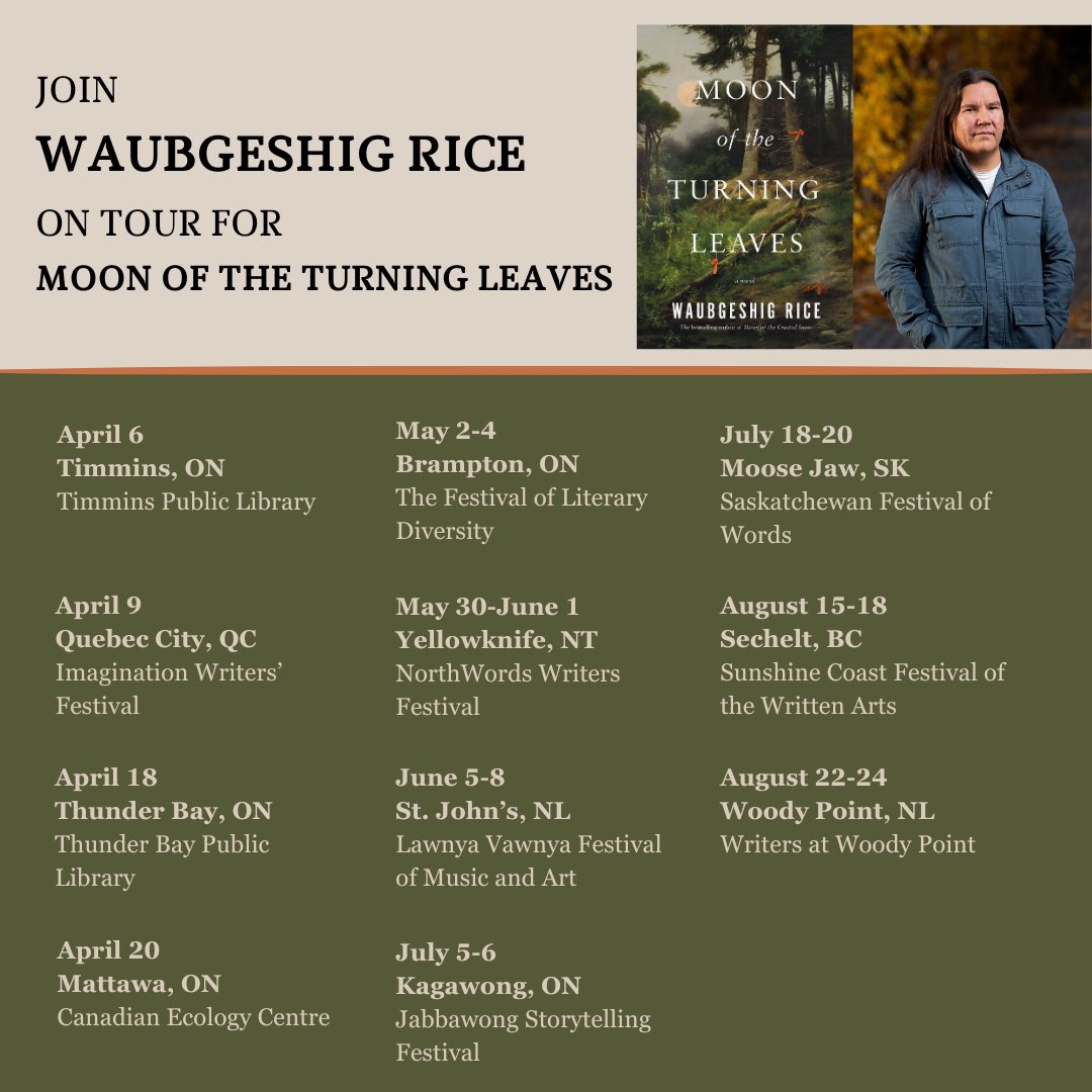 Here’s where I’ll be with Moon of the Turning Leaves for the rest of the spring and summer. Hope to see you out on the trail! More details here: waub.ca/events/