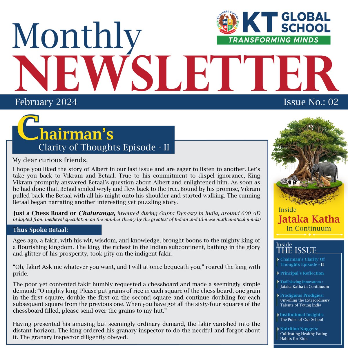 KTGlobalSchool's tweet image. Check out our February newsletter!

It's filled with an exciting new story by Betaal and explores how everyday observations can sometimes be misleading.

Link to complete newsletter : ktglobalschool.org/newsletter/iss…

#KTGSNewsletter #FebruaryEdition
