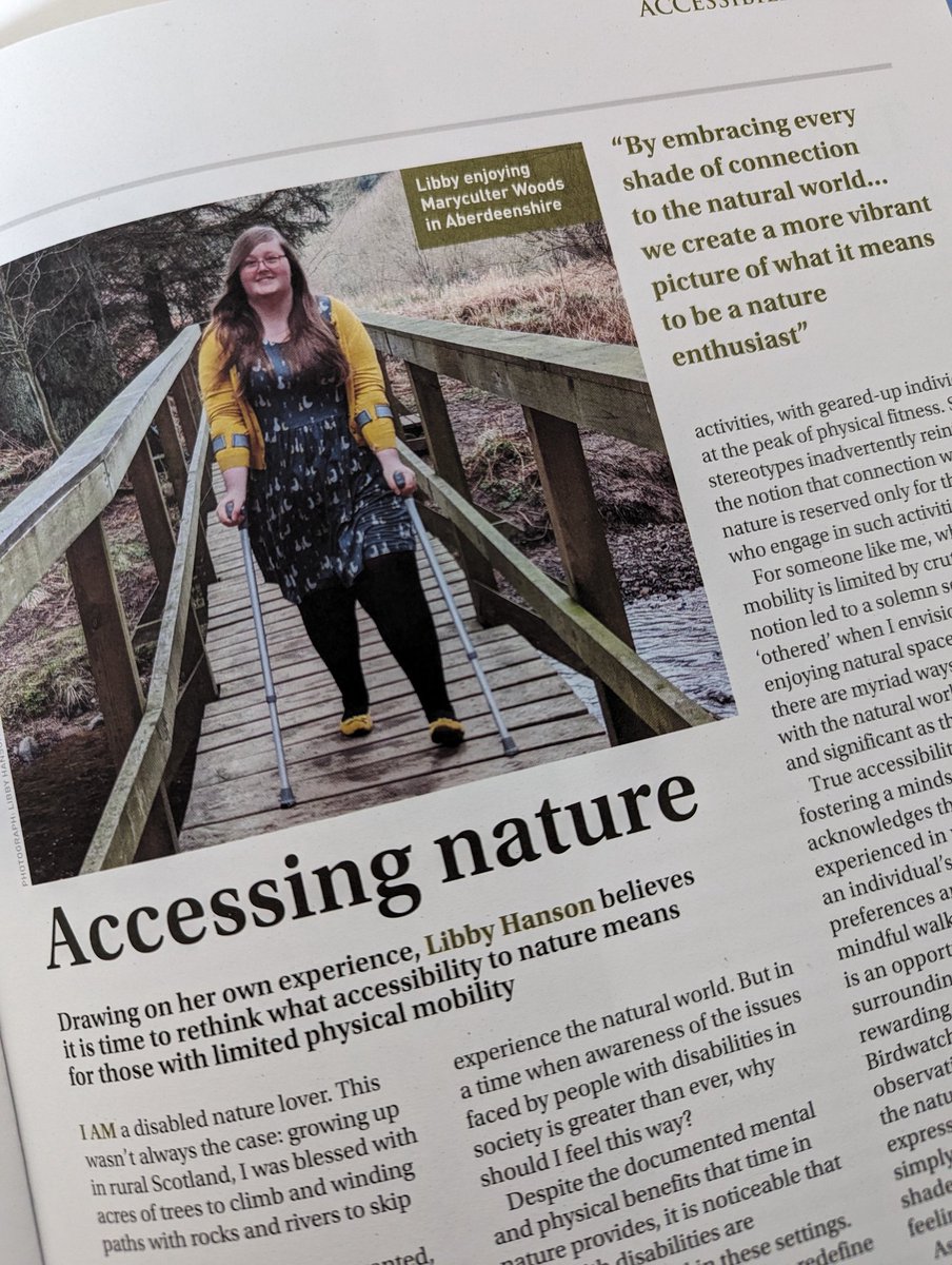 I had the pleasure of writing an article for the @JohnMuirTrust about accessibility and being a disabled nature lover, which I'm thrilled to see published! My aim when writing was to spread a little positivity - hopefully this comes across to those reading it! :)