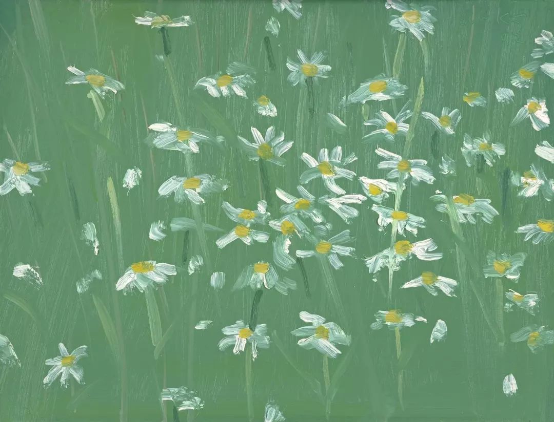 American figurative artist #AlexKatz has been painting flowers since the 1960s, often during summer residencies in Maine. 💐 

His expressionist style, and loose brushwork elegantly captures the daisy flowers. Are you planning on making daisy chains in the sunshine? ☀️