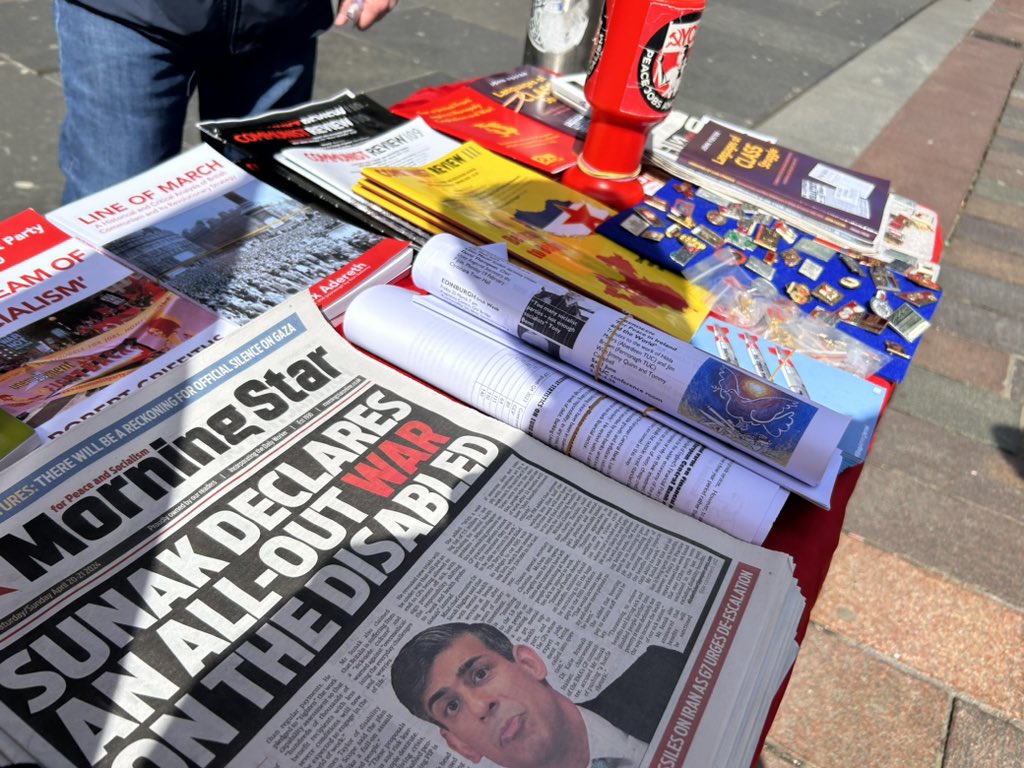 Get your copy of the Morning Star @M_Star_Online, Communist Review and all the latest Party pamphlets - or stop for a chat - at the Communist Party stall on Buchanan Street, every Saturday 🌞🗞️🚩