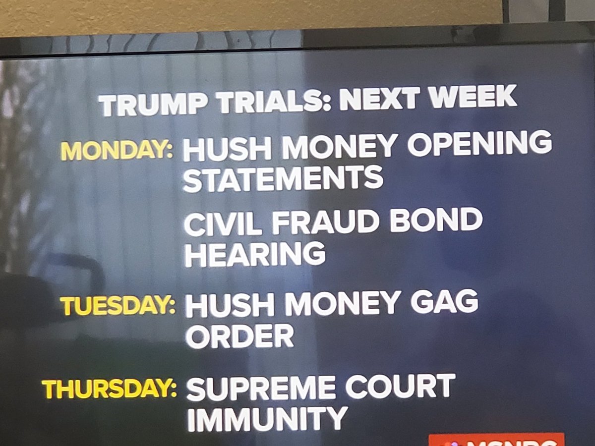Next week is a busy one for Felon, disgraced President Grab Em By The P*ssy.