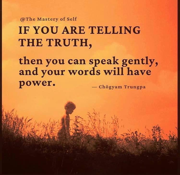 Хэрэв чи үнэнийг хэлж байгаа бол аядуу зөөлөн хэл, үг чинь хүч агуулах болно.