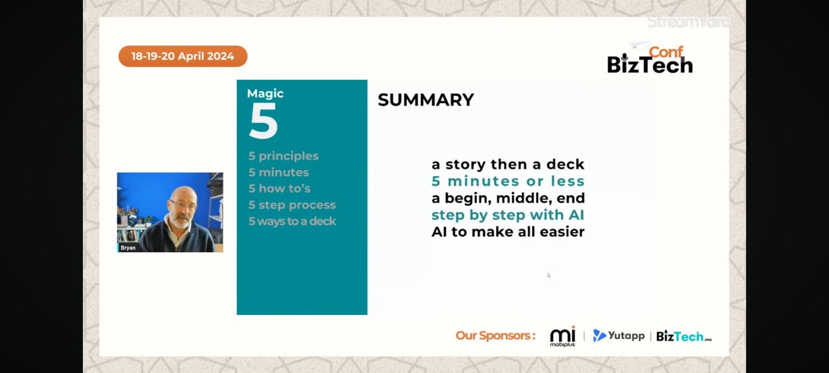 Karim_Z98's tweet image. Watching #BizTechConf 🍿
Pitching 101 with @bryancassady who provided insightful content, Thank you all!
@BiztechMorocco