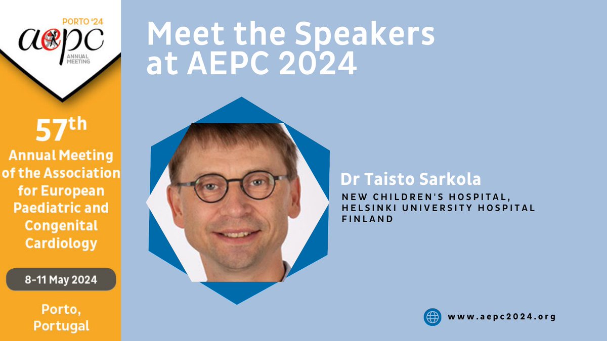 Meet Dr Taisto Sarkola! His main research interests include non-invasive cardiovascular ultrasound imaging, fetal cardiology, and preventive cardiology. Get to know him through his session at #AEPC2024! bit.ly/3ugC1op