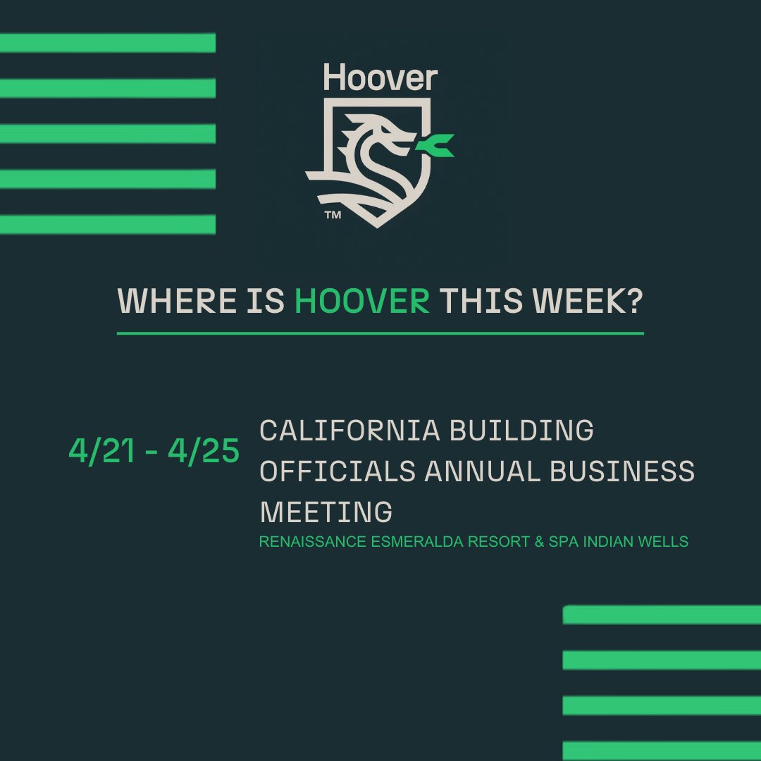 FRTWood's tweet image. Next week, Hoover will be attending the California Building Officials Annual Business Meeting! Architectural / Code Specialist, Jim Gogolski, will be representing Hoover at this widely attended educational event. 
.
.
.
#FRTW  #conference  #codeeducation  #building  #construction