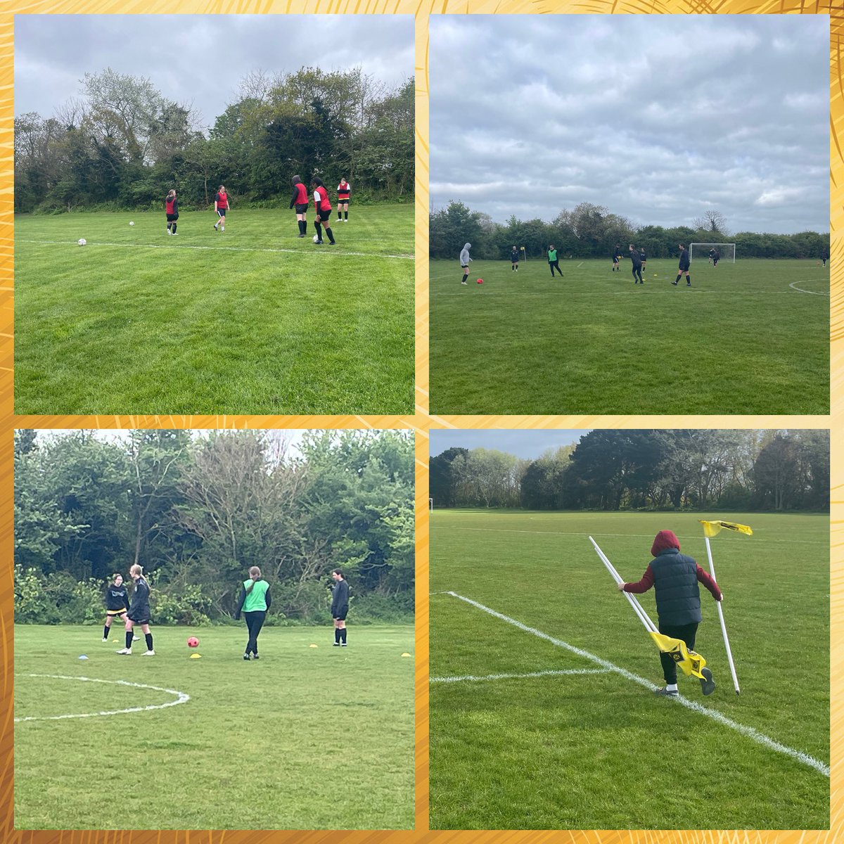 Playing a “friendly” match amongst ourselves after our final ever @NWGFL youth fixture was postponed 💛🖤 #thisgirlcan #hergametoo #weonlydopositive