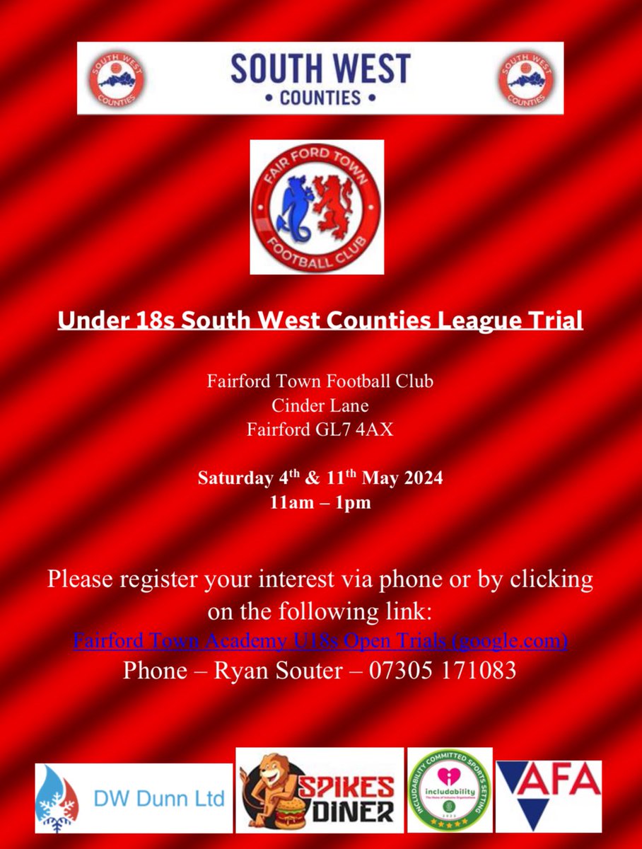 ‼️U18’s Trials‼️

We will be holding trials for our u18’s ahead of the 24/25 season.