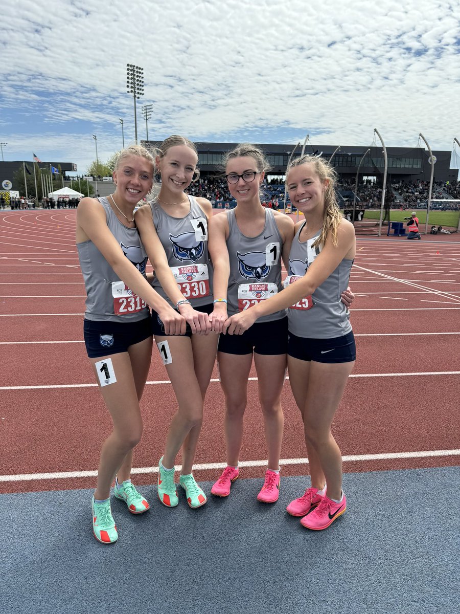 OWTracknField's tweet photo. Girls place 4th in the 4x800! https://t.co/7gjZMYe3bq