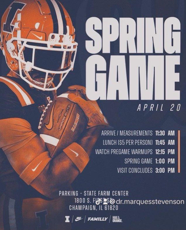 We got a Pride of Lions headed south to Champaign, Illinois for the @illinifootball Spring 🔶🔷!! Can’t wait to get these young Kings on campus to take in the college experience!! These kings wear crowns 👑 over here!!! #ThePrideOn79th #BuiltOnSanagamon #SangamonMade…