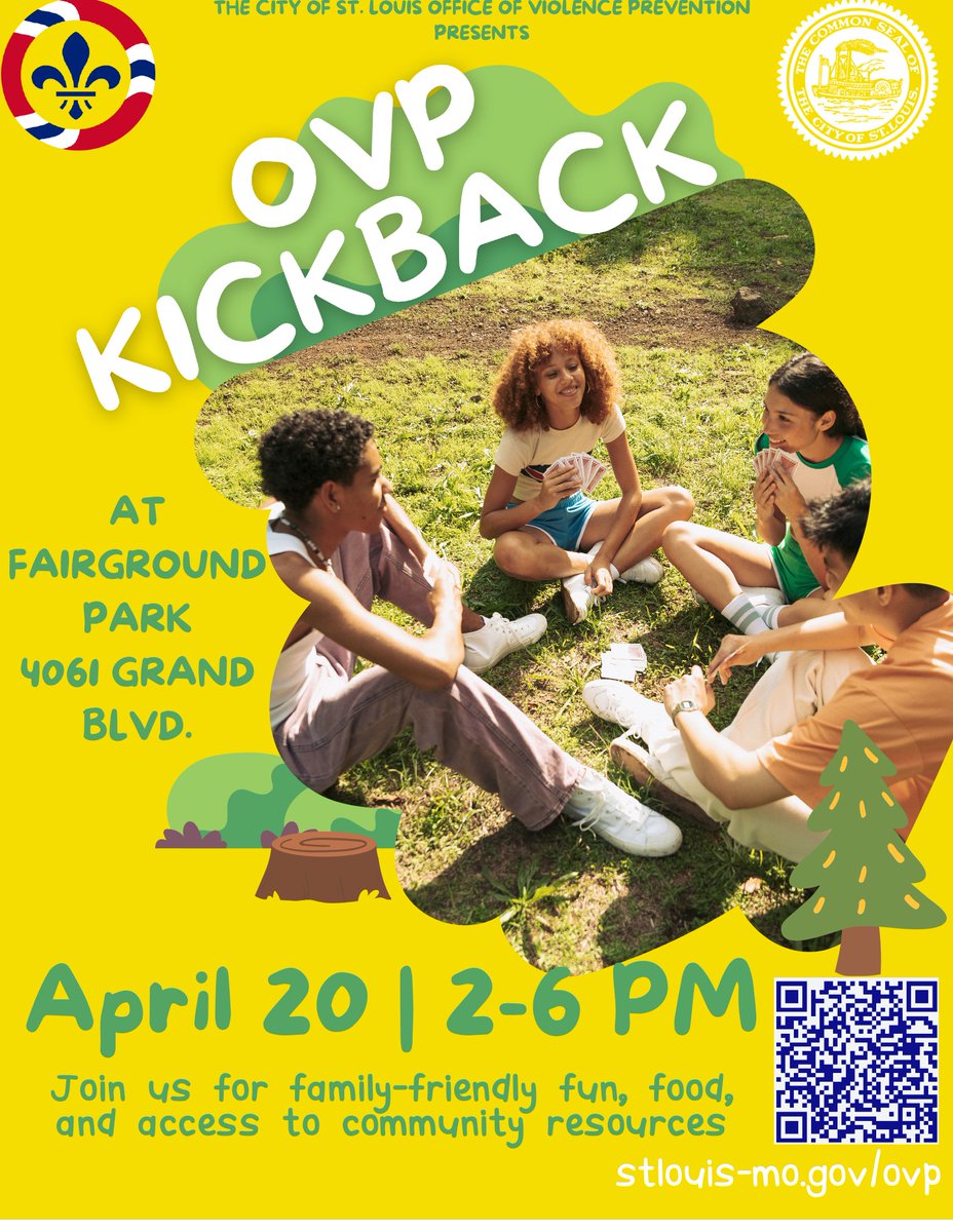 PinkneyWilford's tweet photo. The Office of Violence Prevention is in Fairground Park today from 2pm to 6pm. We will be located near the Grand & Kossuth side of the park. Come out and support the O'Fallon, College Hill, and Fairground Neighborhoods.
#ovpkickback #stlovp #cvi #violenceprevention #3stepsback https://t.co/mwYV6XjHzT