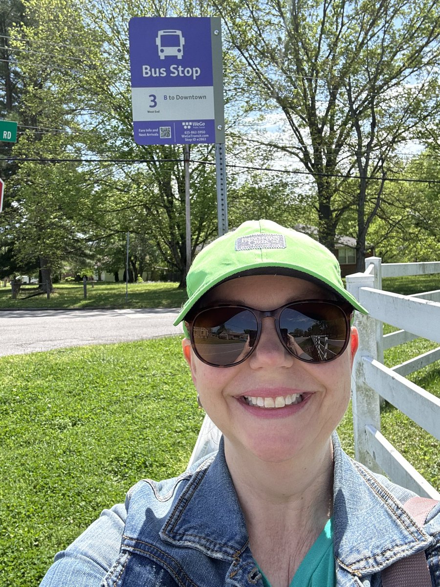 jujusmith's tweet photo. Transit is free all day today so taking the @WeGoTransit #3 to #EarthDay2024 in Centennial Park to talk transportation with my Nashville neighbors. Would love a sidewalk/shelter here in Bellevue! #ChooseHowYouMove https://t.co/BCcMAWxK5h