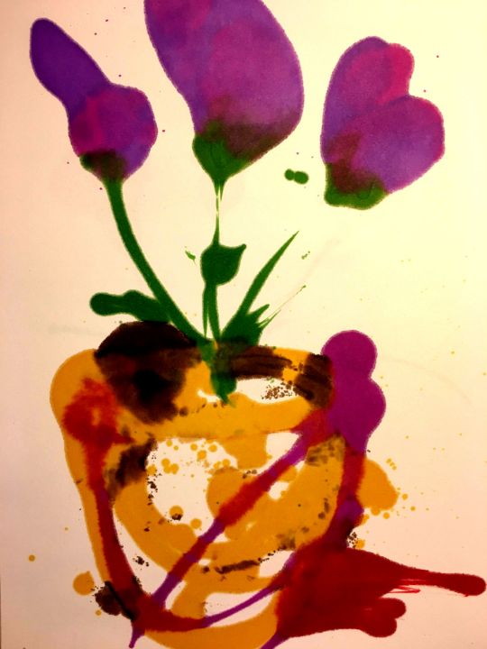 Art of the Day: 'Three Purple Flowers'. Buy at: ArtPal.com/nvnez?i=230996…