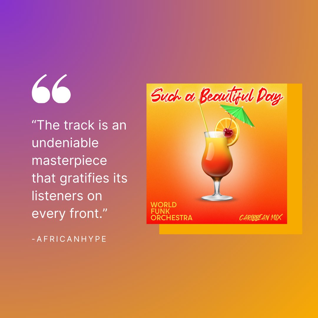 Thank you @AfricanHype for the review! The full article is linked in our bio, and stream 'Such A Beautiful Day- Caribbean Mix' wherever you get your music!