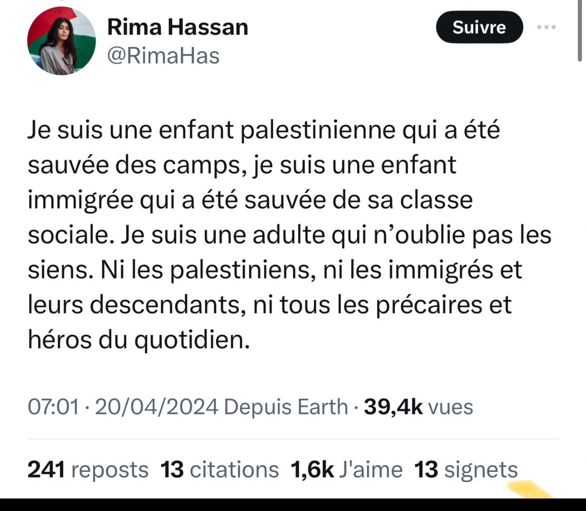 Ohh pauvre chou ouin ouin. La France, ma pauvre dame, est composée de près de 50% d’enfants d’immigrés italiens, portugais, polonais, espagnols, maghrébins, africains, turcs, et j’en passe; ma pauvre dame, une bonne partie des Français ont comme aïeuls des victimes ou des…