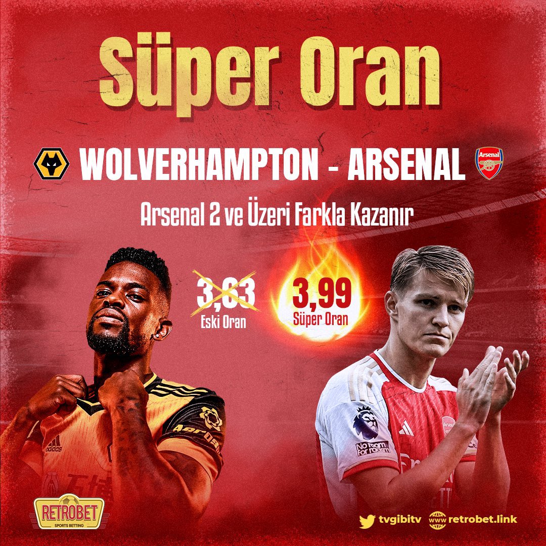 ✅Arsenal 2 ve Üzeri Farkla Kazanır 🔺SÜPER ORAN 🟰 3.99 Kupon Bozdurma ve Bahis Sihirbazı Bu adreste 👉🏻 retrobet.link/?btag=twitter