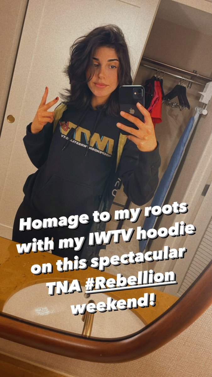 Bringing out one of my classic hoodies to remind me of my roots this #Rebellion weekend! Get yours on the @indiewrestling shop! 😉