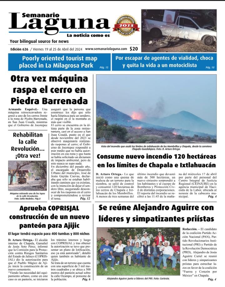SemanarioLaguna's tweet photo. 🌐 #LagunaEdiciones | Porque no todo está en internet. 😉 Echa un vistazo a la portada de la #edición 626 de Semanario Laguna 🗞 Búscala en tu tienda favorita o con nuestros repartidores y entérate antes del acontecer de la #RiberadeChapala.
#Ajijic #Chapala #Jocotepec
📰 https://t.co/FTUE0nOckX