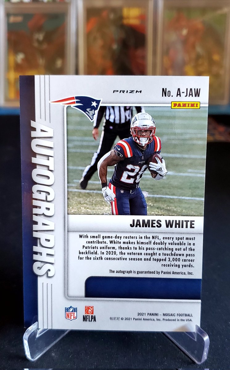 2021 Panini Mosaic - Autographs Mosaic Choice Fusion Red and Yellow A-JAW James White ebay.com/itm/4049343740…