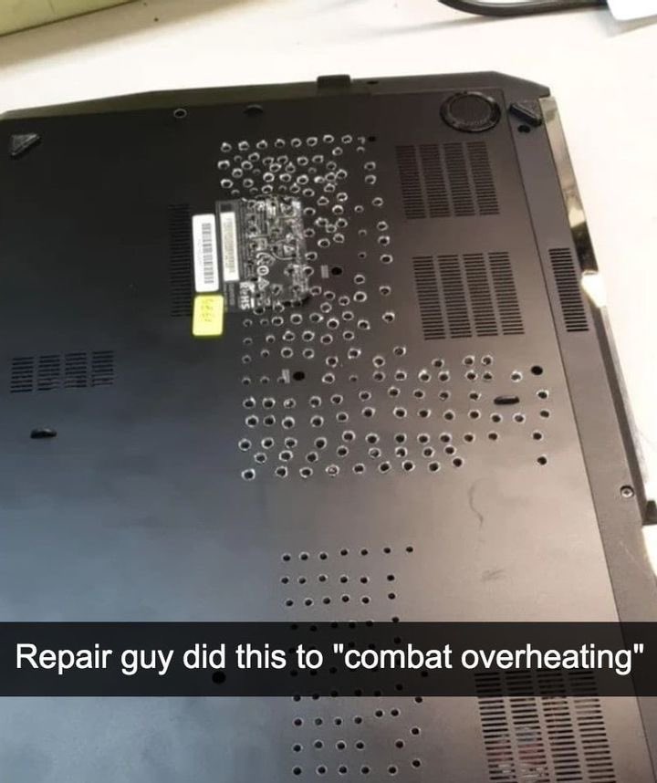 That's one way to cool a laptop...