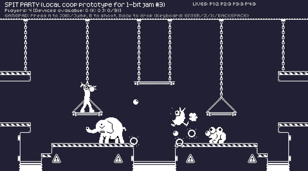 RodrigoRodrigoR's tweet photo. Just made a local competitive fighting game for #1bitjam
in which you should fight your foes using body fluids (??) haha
https://t.co/62JM199PZd #screenshotsaturday #GameDev #IndieGame #FightingGame https://t.co/bmOFNYtasC