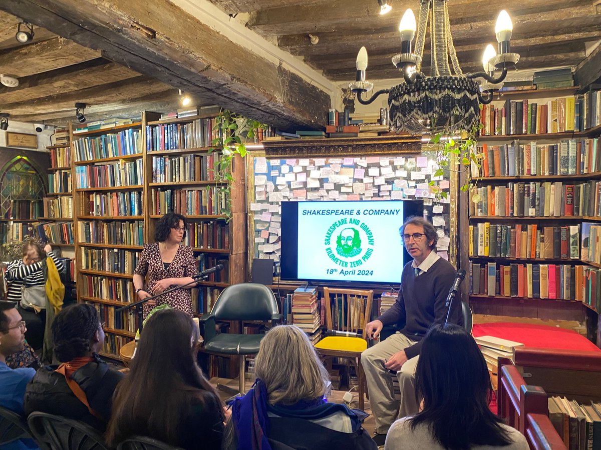 Thank you @Shakespeare_Co for a wonderful welcome and an incredible experience this week in Paris. @MsJoNeary and I loved performing BookTalkBookTalkBook (despite Tim's no-show), and sharing such a great time with all your brilliant audience and everyone at the shop. A bientôt!