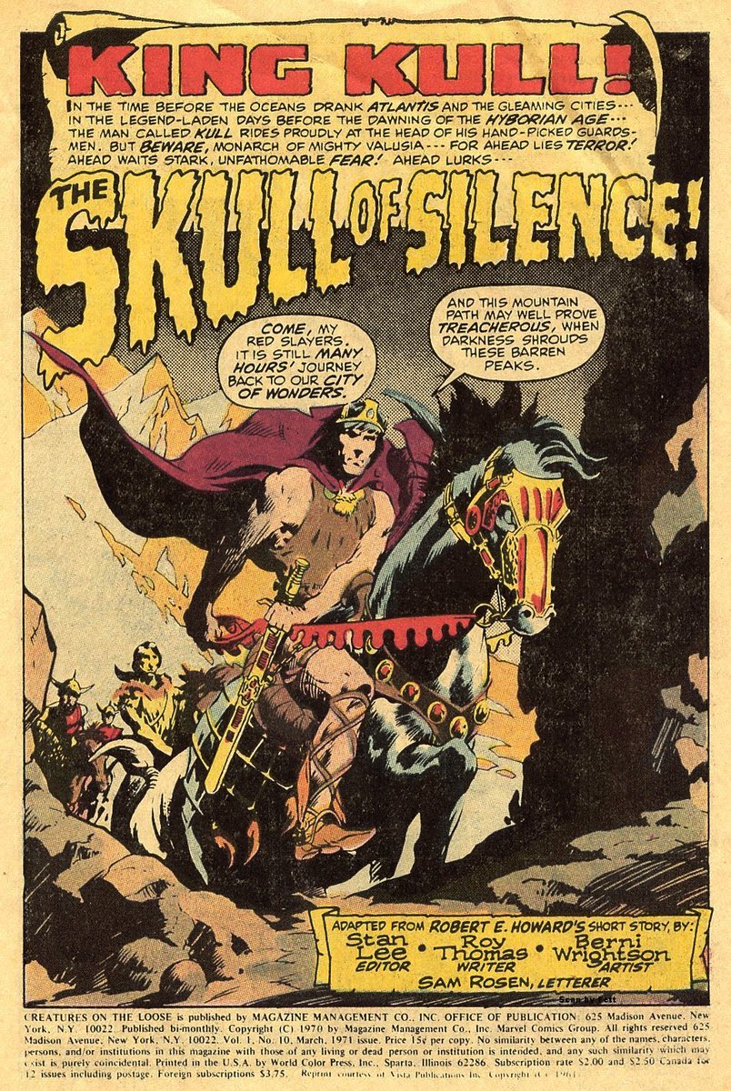 Bernie Wrightson's King Kull artwork on a Saturday'a Sword & Sorcery adventure inspiration