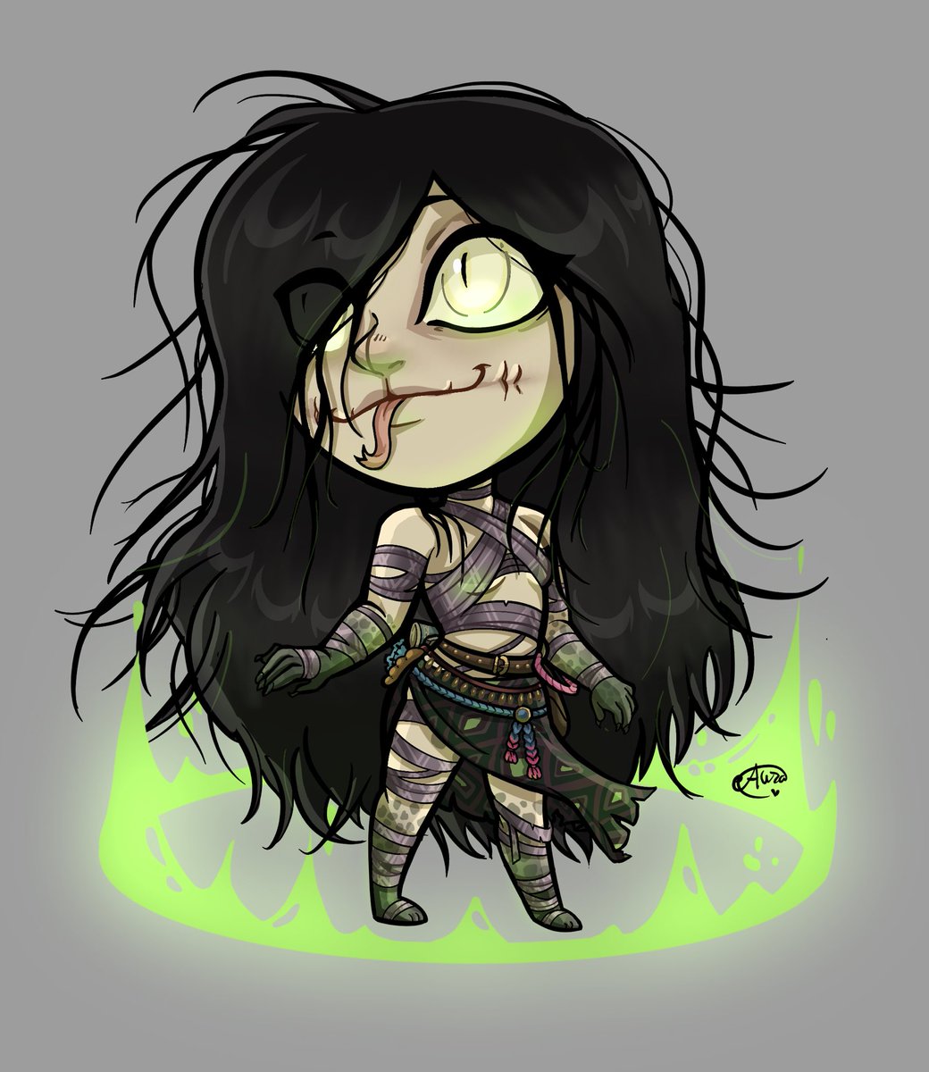 Finally got to finish the chibi token for the newest member of the Skull Wards party: @KeiggyArt ‘s Yuan-ti Bard!! She is super cool and eccentric so I can’t wait to see how the other party members react to her!