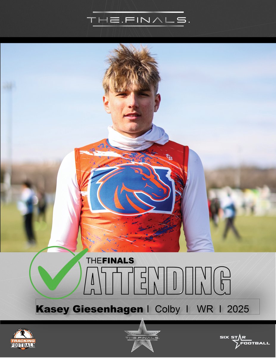 TheFINALS | Kasey Giesenhagen 6’3, 255 | WR | 2025 | Colby (KS) ⭐ Excited to announce rising prospect Kasey Giesenhagenl will be attending the TheFINALS! ⭐ Was a standout at the Midwest Showcase! 📆May 25 📍Ray-Pec (KC) #TheFINALS I @KGiesenhagen