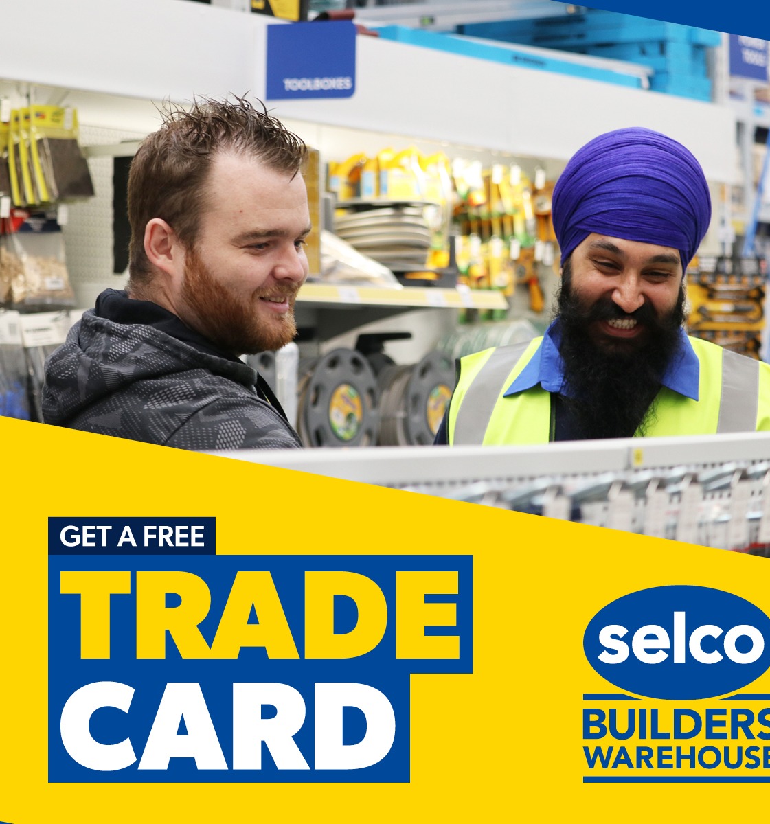 Are you a #tradesperson or business owner? You could be eligible for a Trade Card! Exclusively for the Trade, start shopping straight away with Click & Collect or Click & Deliver, one of our delivery services or in branch 🤩 Sign up today 👉 bit.ly/3Js9aSg #Selco