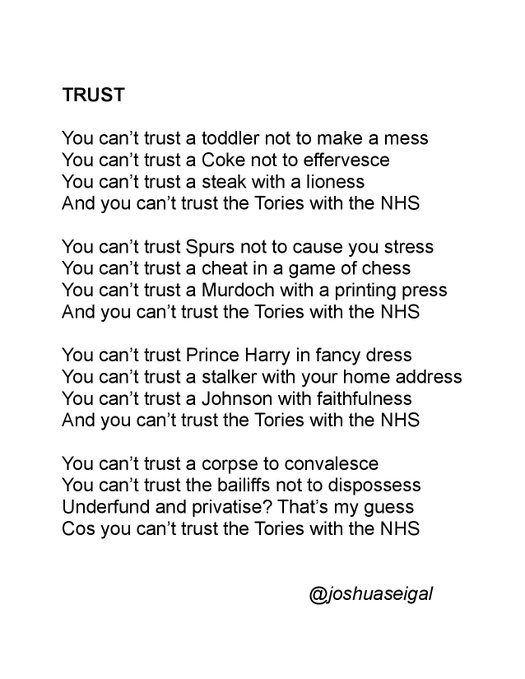 A pertinent poem methinks #SickNoteSunak #NHS