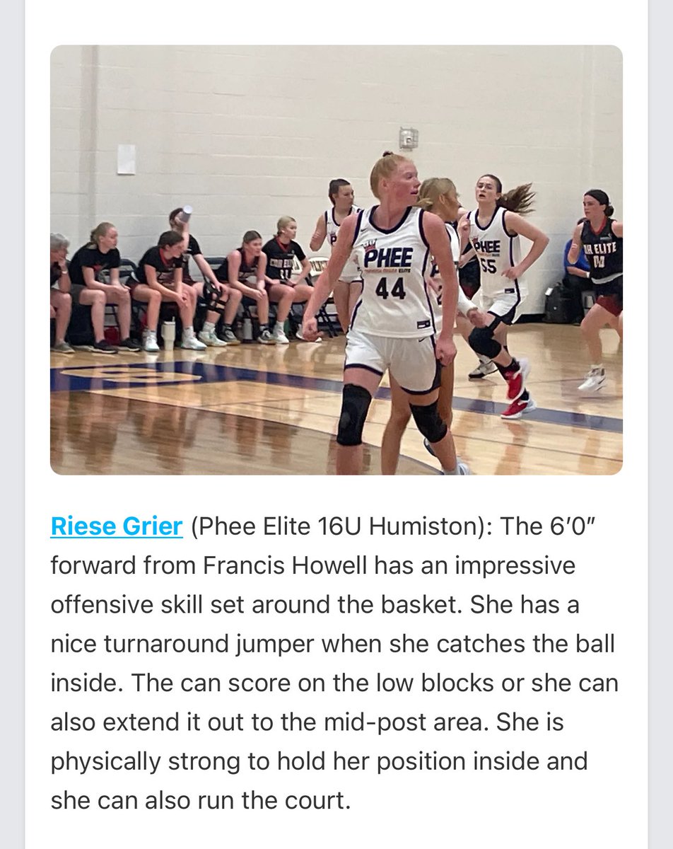 Riese (@riesegrier) on Twitter photo Thank you <a href="/PGHMissouri/">Prep Girls Hoops Missouri</a> for the write up! Can’t wait for the rest of the season. Love this team! <a href="/Coach_Brent24/">Coach Humi</a> <a href="/PheeElite/">Napheesa Collier Elite</a> <a href="/fhladyvikingbb/">Howell Girls BBall</a>
#phee #energy Thank you <a href="/PGHMissouri/">Prep Girls Hoops Missouri</a> for the write up! Can’t wait for the rest of the season. Love this team! <a href="/Coach_Brent24/">Coach Humi</a> <a href="/PheeElite/">Napheesa Collier Elite</a> <a href="/fhladyvikingbb/">Howell Girls BBall</a>
#phee #energy
