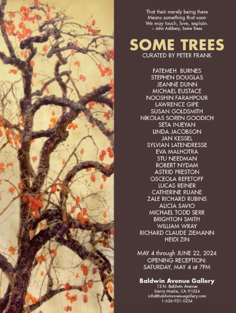 Honored to have my paintings in "Some Trees" exhibit curated by Peter Frank, who's curated at the Guggenheim Museum, Venice Biennale and Museo Reina Sofía, and art critic for TheHuffingtonPost, LA Weekly and TheVillageVoice. Thank you to Baldwin Avenue Gallery owner Mary Hoffman!