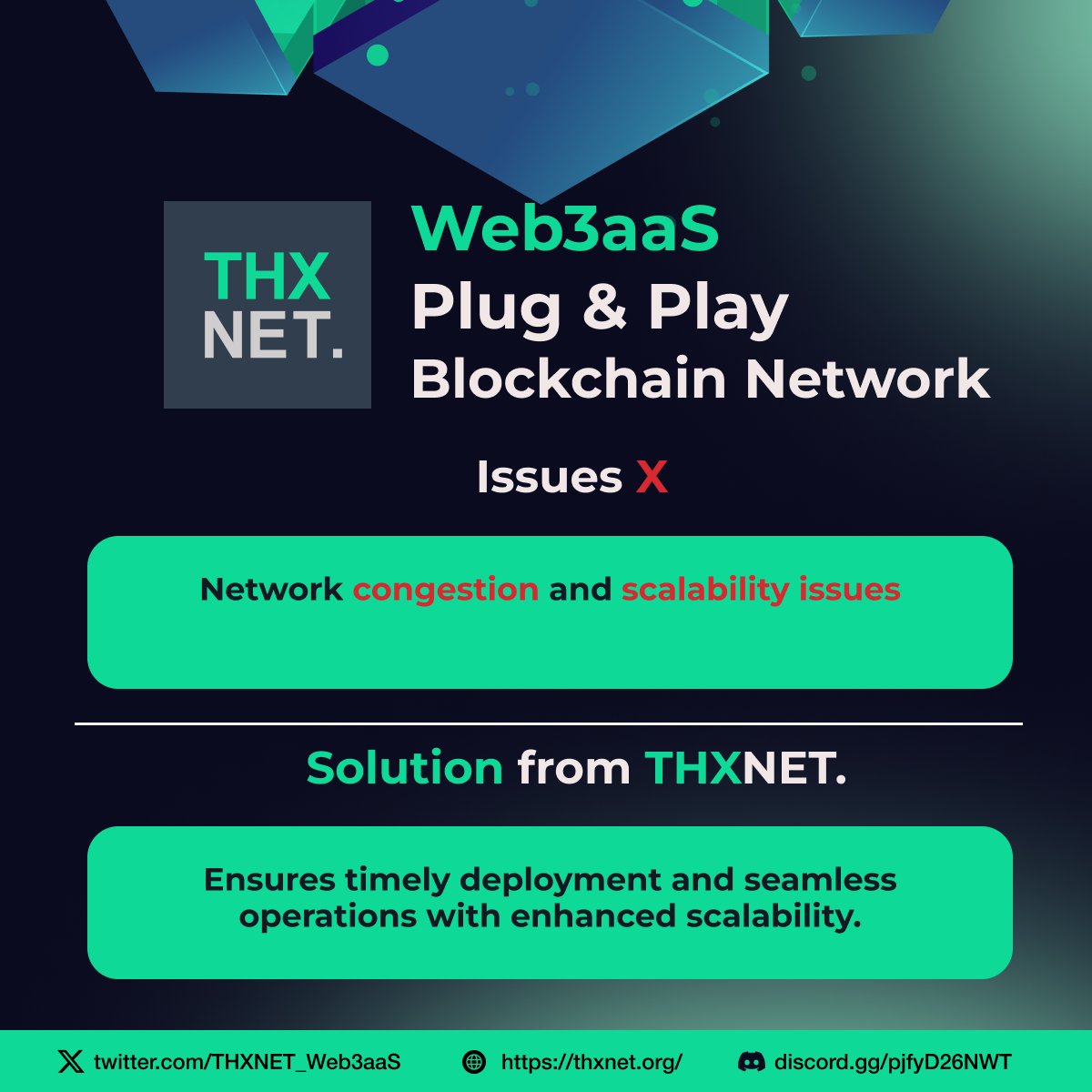 THXNET_Web3aaS's tweet photo. 🙄Worried about scalability? 
👉THXNET. ensures timely deployment &amp; seamless operations, unlike platforms like Solana facing network congestion. 📈💪 
#THXNET #Blockchain https://t.co/uMBus2Zug0