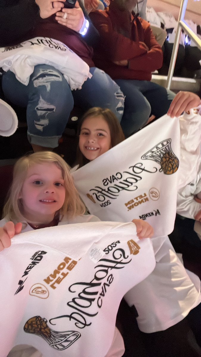 Ptferguson11's tweet photo. First @cavs playoff game for these two!!!! #LetEmKnow https://t.co/QMwmeXSxmt