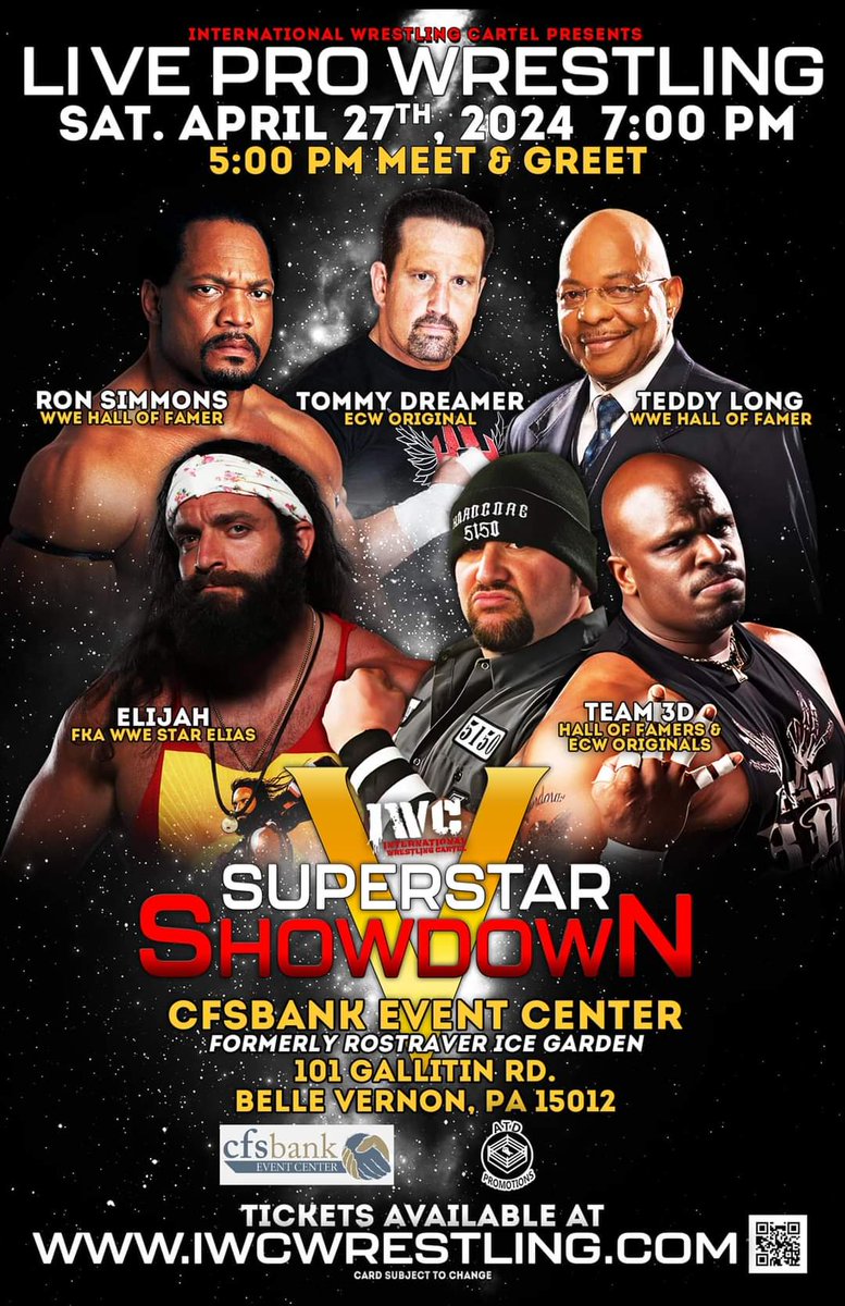 Come meet WWE Hall of Famer Ron Simmons next Saturday! Tickets on sale at IWCwrestling.com!