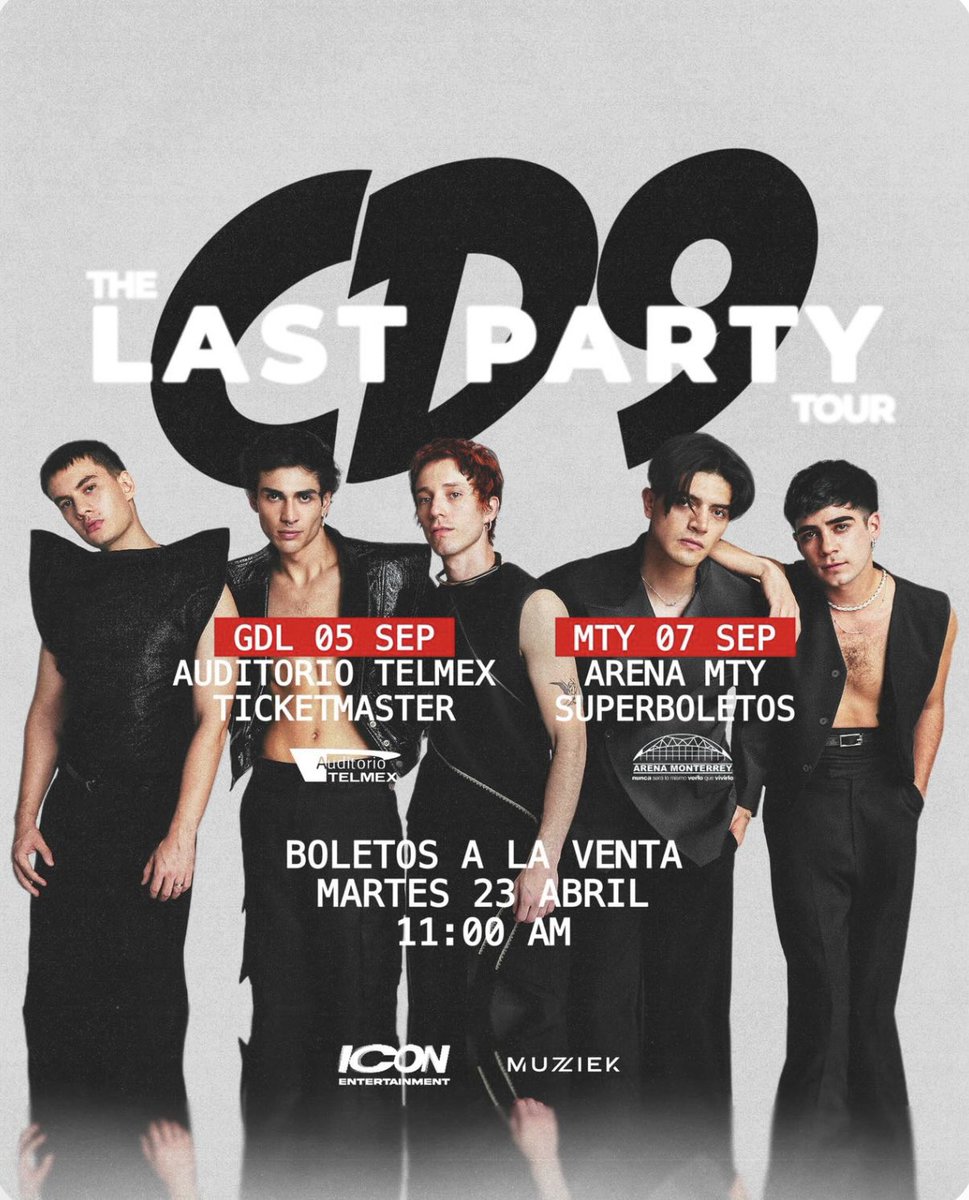 cd9_mtycoders's tweet image. MONTERREY, NUESTRA HISTORIA AÚN NO TERMINA… 
THE LAST PARTY TOUR
 
-MTY 07 SEP @ArenaMtyOficial 
🎟️ BOLETOS A LA VENTA: 23 DE ABRIL
@CD9