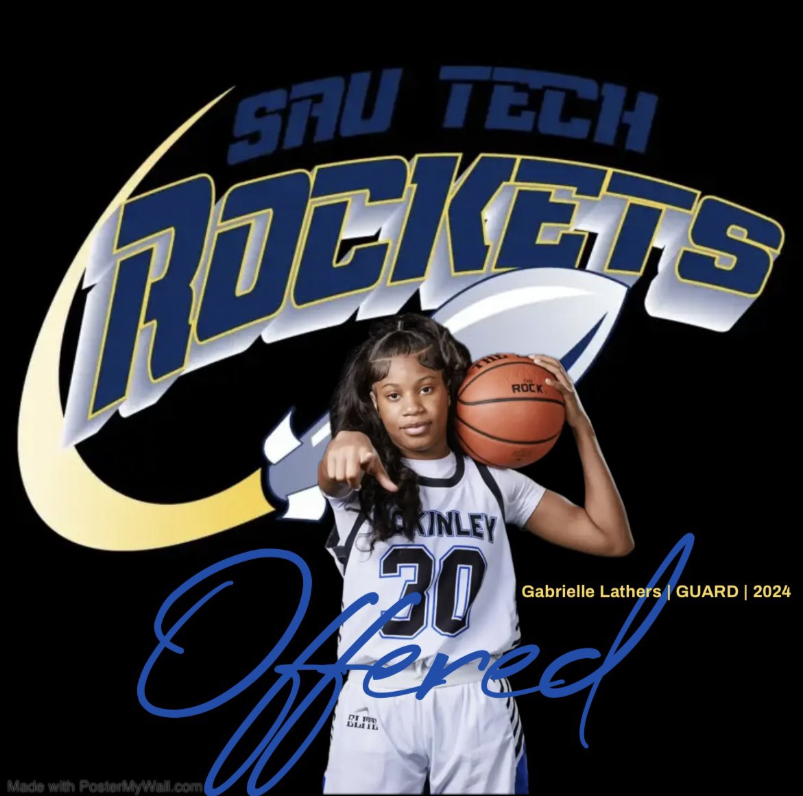 Congrats to <a href="/GabbyLathers30/">Gabrielle Lathers</a> on her offer from SAU Tech keep going the sky is the limit🧡💚