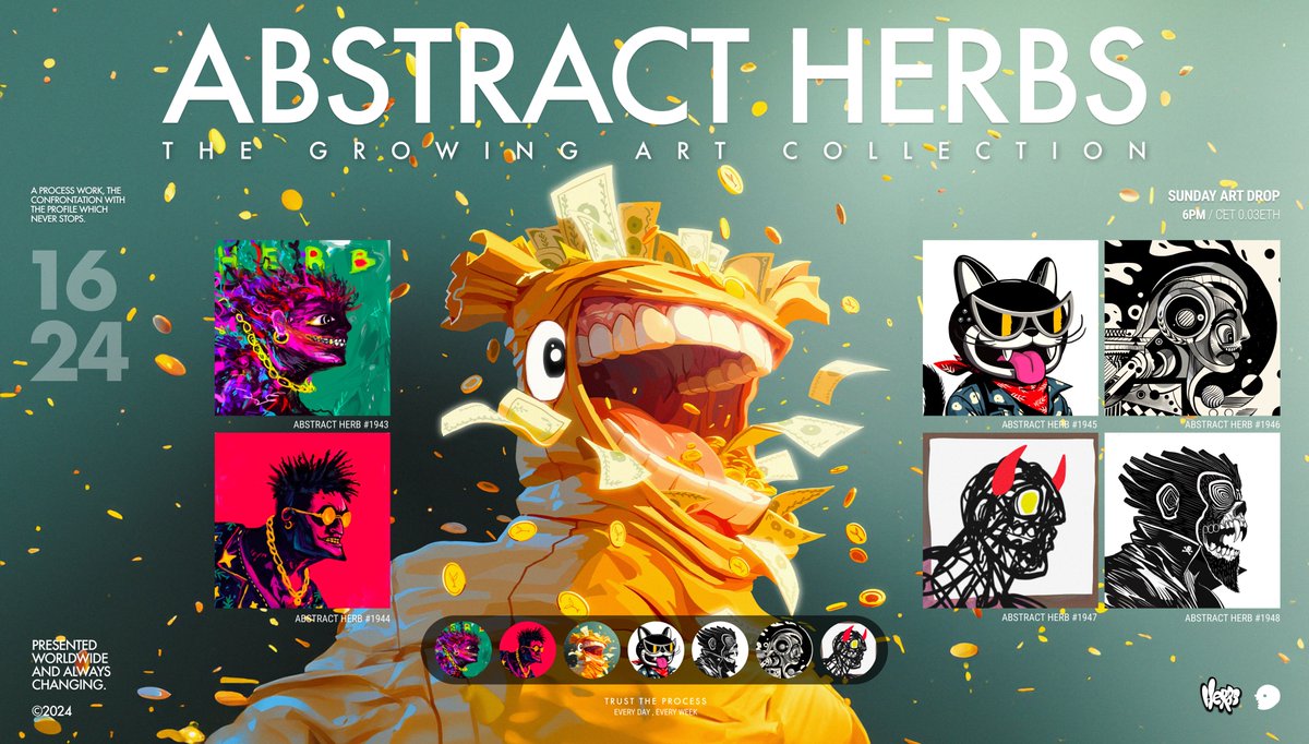 4:20 

ABSTRACT HERB - art. drop 

week 16/2024 
the process Collection 

 Giveaway🌱-> Like &amp; RT           

to win a piece of art!   
all details  below